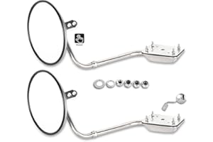 ECCPP Hood Mount Convex Mirrors A Pair of Chrome Hood Mount Assembly Compatible for Peterbilt for Freightliner for Kenworth