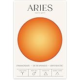 Bliss Monkey Co. Aries Astrology Sign Poster - Astrological Signs Poster - Zodiac Horoscope Wall Art- 12 x 18 Inch Poster - Unframed - Premium 100lb Gloss - Made In USA - BMCP0125
