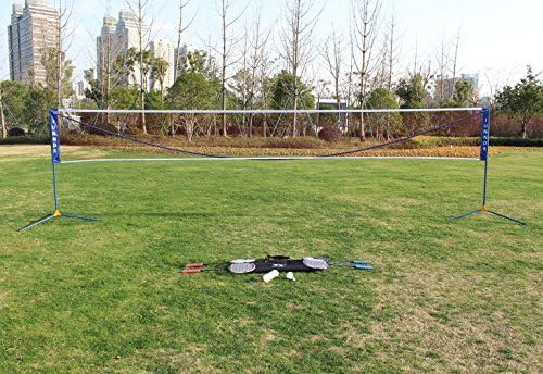 Sports God Height Adjustable Portable Large Volleyball Badminton Tennis Net Set with Stand/Frame (20 ft)