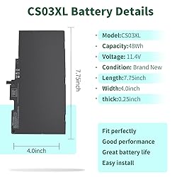 DMKAOLLK CS03XL Laptop Battery for HP EliteBook 840