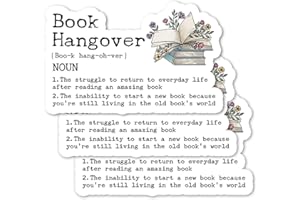 HEATHAVEN (3PCS) Book Hangover Definition Sticker, Kindle Sticker, Reading Sticker, Kindle Accessories, Book Accessories, Bookish Decal, Sticker for Kindle Case, Booktok Vinyl Decal, Bookish Gift