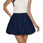 Casly Lamiit Women's Bubble Mini Skirts Balloon High Waisted Skorts Puffy Hem Summer Trendy Cute Going Out Party Skirt