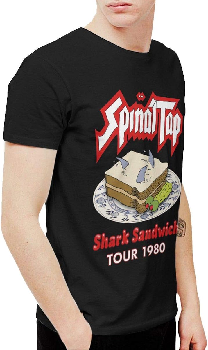 Spinal Tap - Shark Sandwich Tour 1980 Mens Comfortable Cotton Short Sleeve T Shirts Black