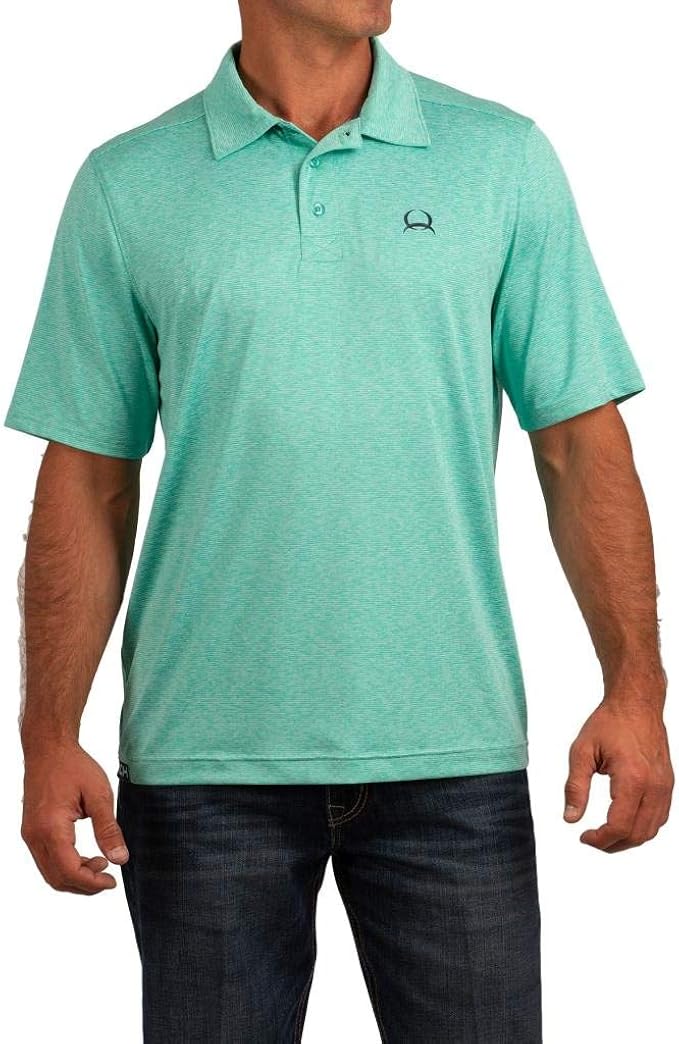 Cinch Men's Heathered Short Sleeve Polo Shirt Brown Medium at Amazon Menâs Clothing store