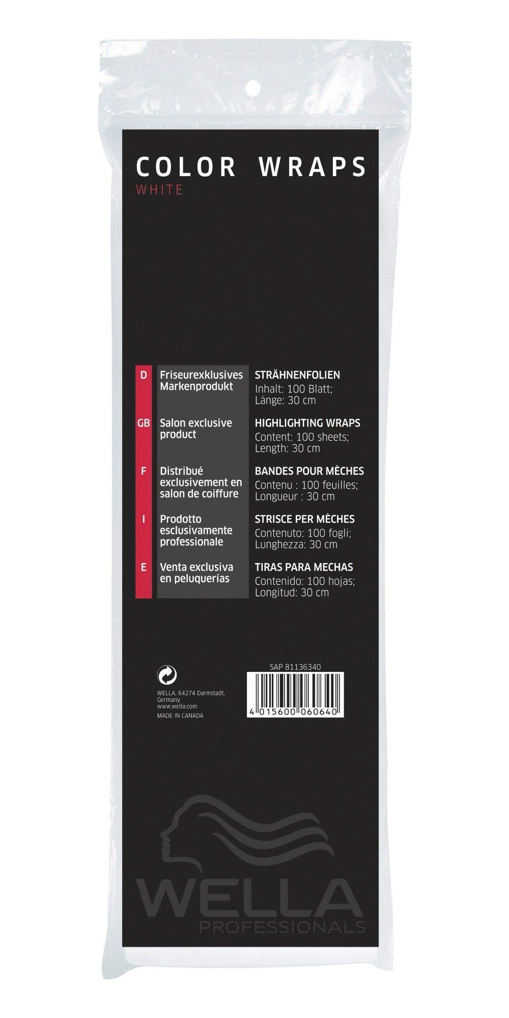 Wella Color Wraps Sheets 20 Pack, White/Gold, 0.23 kg