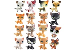 SZGWTK LPS Cat Toy, Rare Old Mini Pet Cat Kitty Kitten Cute Bobble Head Action Figures Animal Toy Gift for Kids Boy Girl (5Pcs Random Cat)