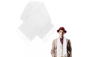 JJUNW Men Retro Scarf wif Tassels Halloween Costume Scarf Costume Accessory 1920's Gangster Cosplay Party Decoration Supplies