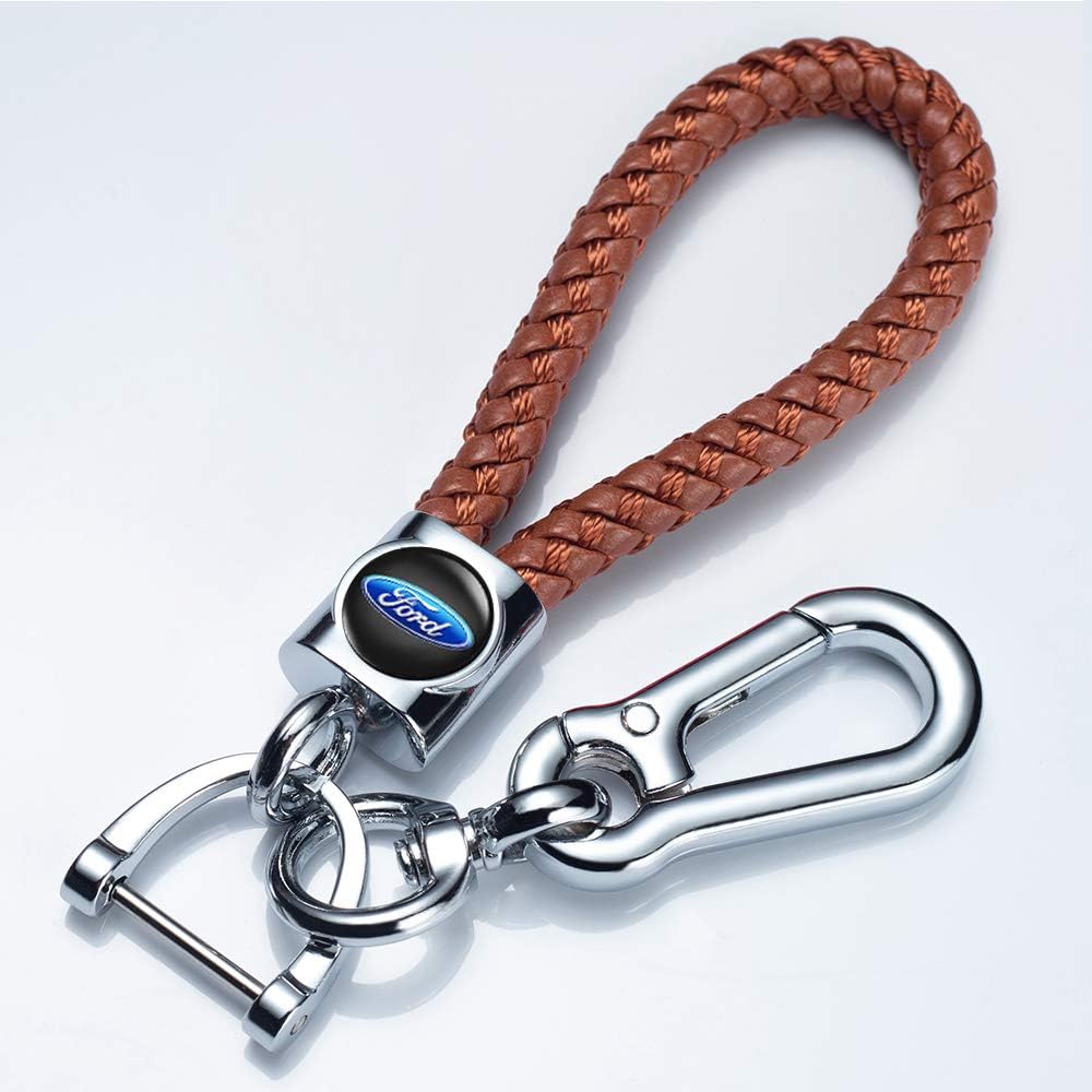 Interior Accessories Keychains JIYUE 1pc Genuine Leather Car Logo