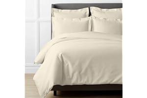 Kotton Culture 1000 Thread Count Oversized King Duvet Cover 120X98 3 Piece 100% Egyptian Cotton Breathable All Season with Zipper & Corner Ties Soft Comforter Cover (Oversized King, Ivory)