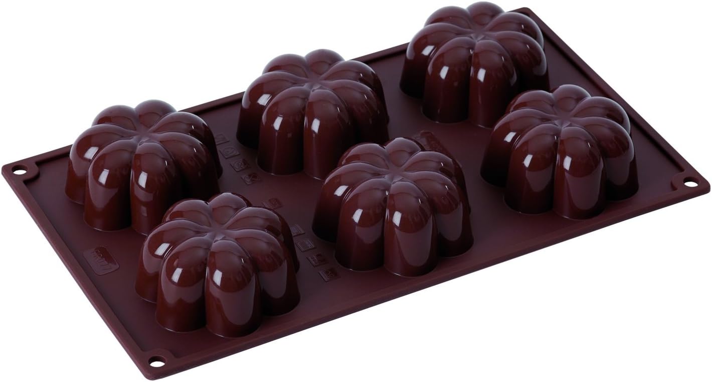Pavonidea fr077mras Silicone Mould in Six Parts Fingerfood charlotte-marron