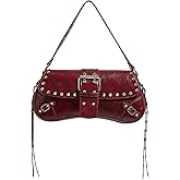 Verdusa Women's Y2K Purse Trendy Goth Studded Punk Leather Shoulder Bag 2000s Purse