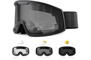 Ukoly Ski/Snowboard Goggles for Men Women, Snow Goggles HD Lens Anti-Fog Coating OTG Design UV400 Protection Windproof