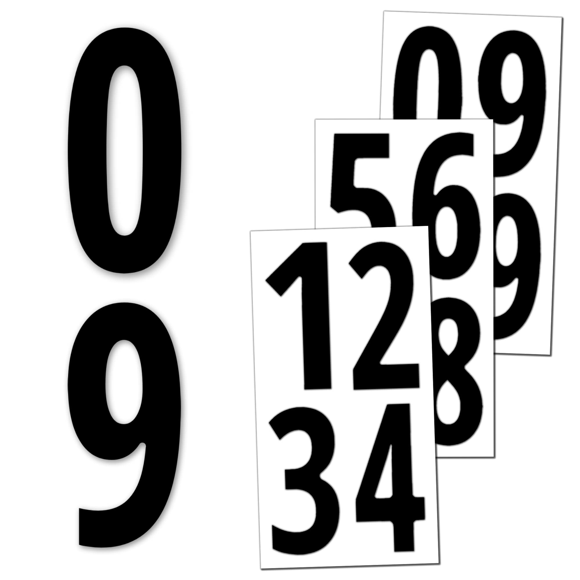 40 Pieces, 150mm - Number Stickers, Waterproof Vinyl Stick On Numbers - Black