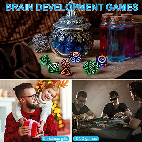 Dungeons and Dragons Dice Set Rechargeable DND Dice with Charging Box for MTG,Role Playing Table Games, RPG Polyhedral