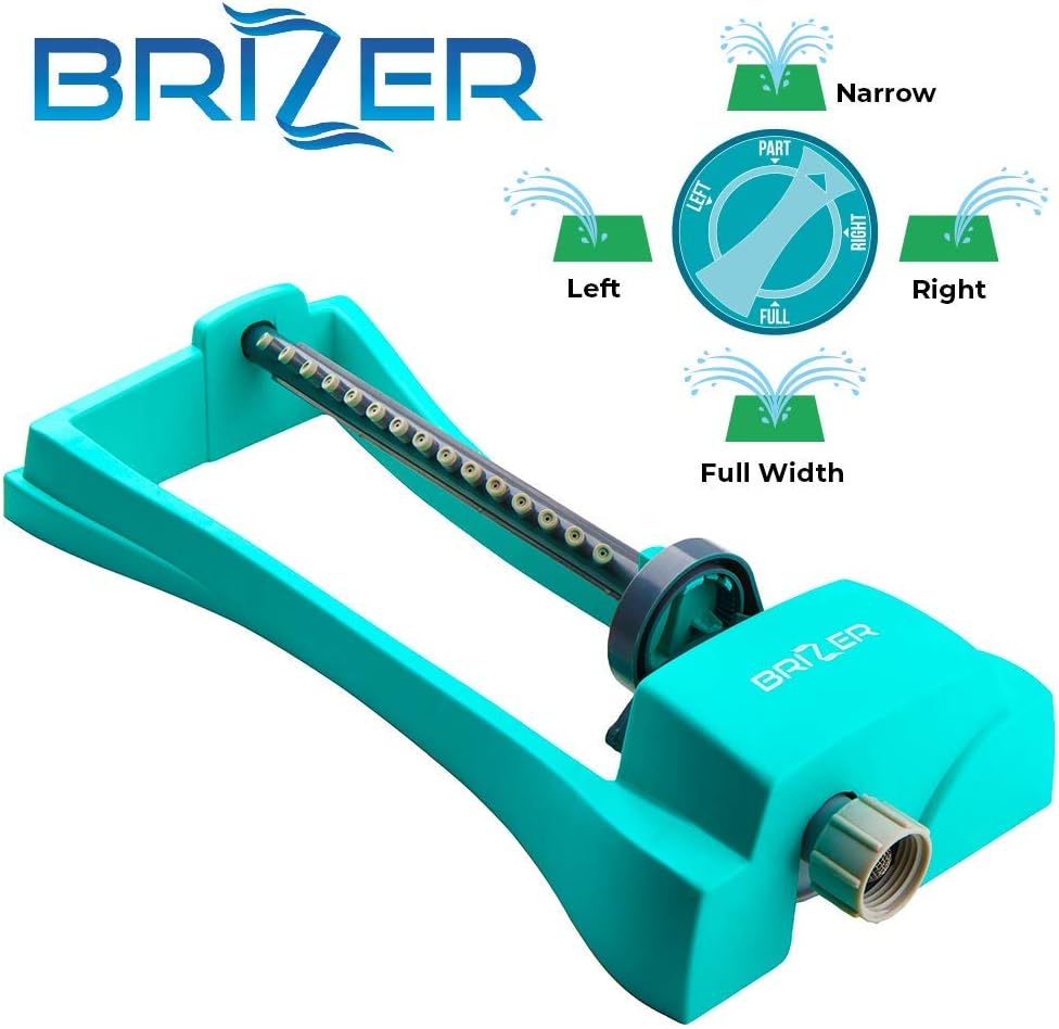 Brizer Oscillating Lawn Sprinkler, Waters 3, 000 ft. of Lawn Care, Water Hose for Grass, Sprinkler for Yard, Sprinklers Oscillating, Garden Hose Nozzle, Water Sprinkler for Lawns (Aqua) : Garden & Outdoor