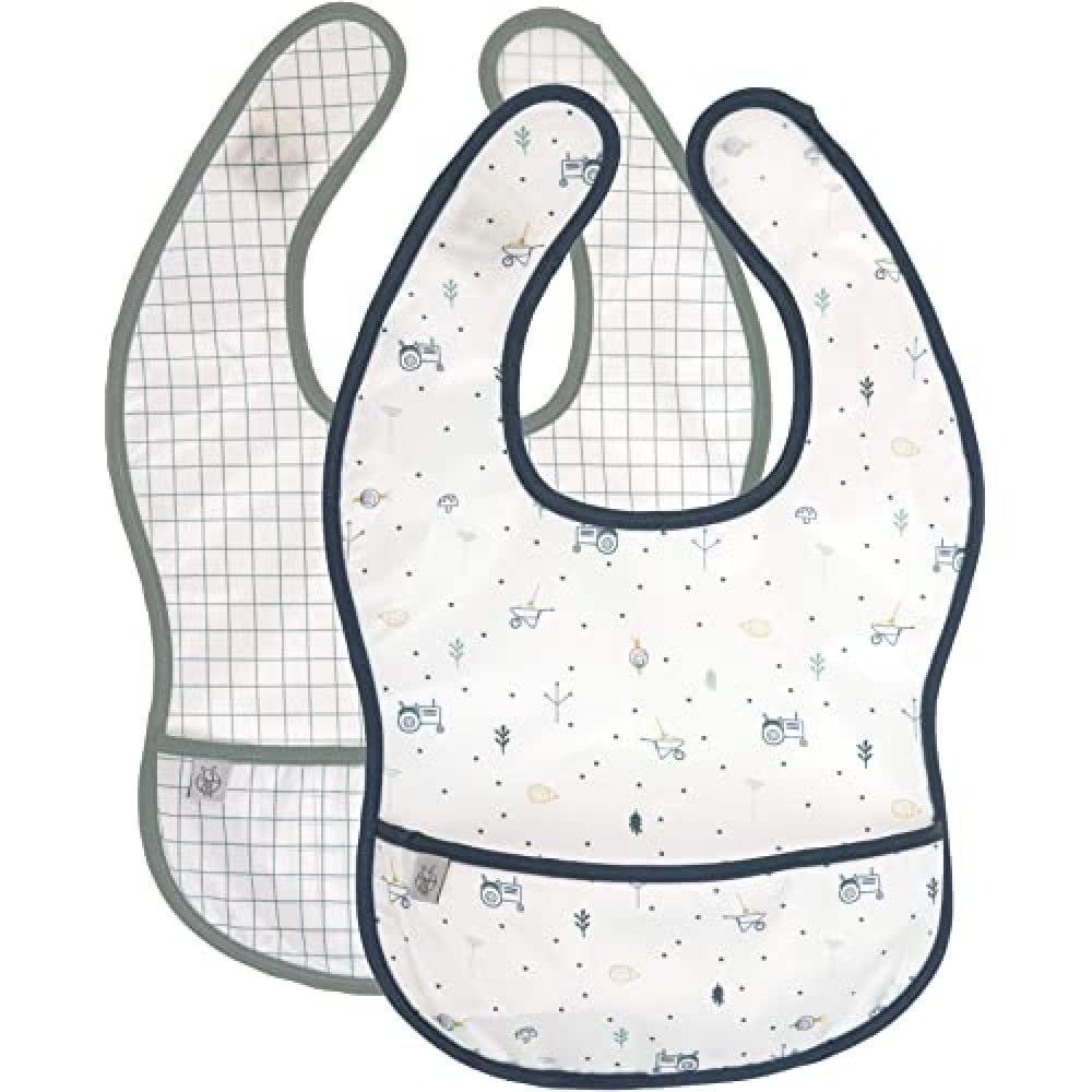 LÄSSIG Baby Bib with flip pocket 2 pcs assorted Garden Explorer boys