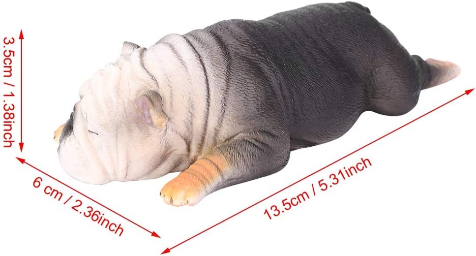 VGEBY1 French Lying Bulldog Model, Sleepy Bulldog Toy French Lying Animal Model for Kids Children(#873), Brown - Image 3