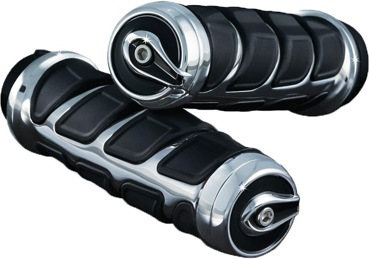 Kuryakyn 6375 Premium Kinetic Handlebar Grips for Kawasaki, Suzuki, Victory & Yamaha Motorcycles, Chrome, 1 Pair: Automotive