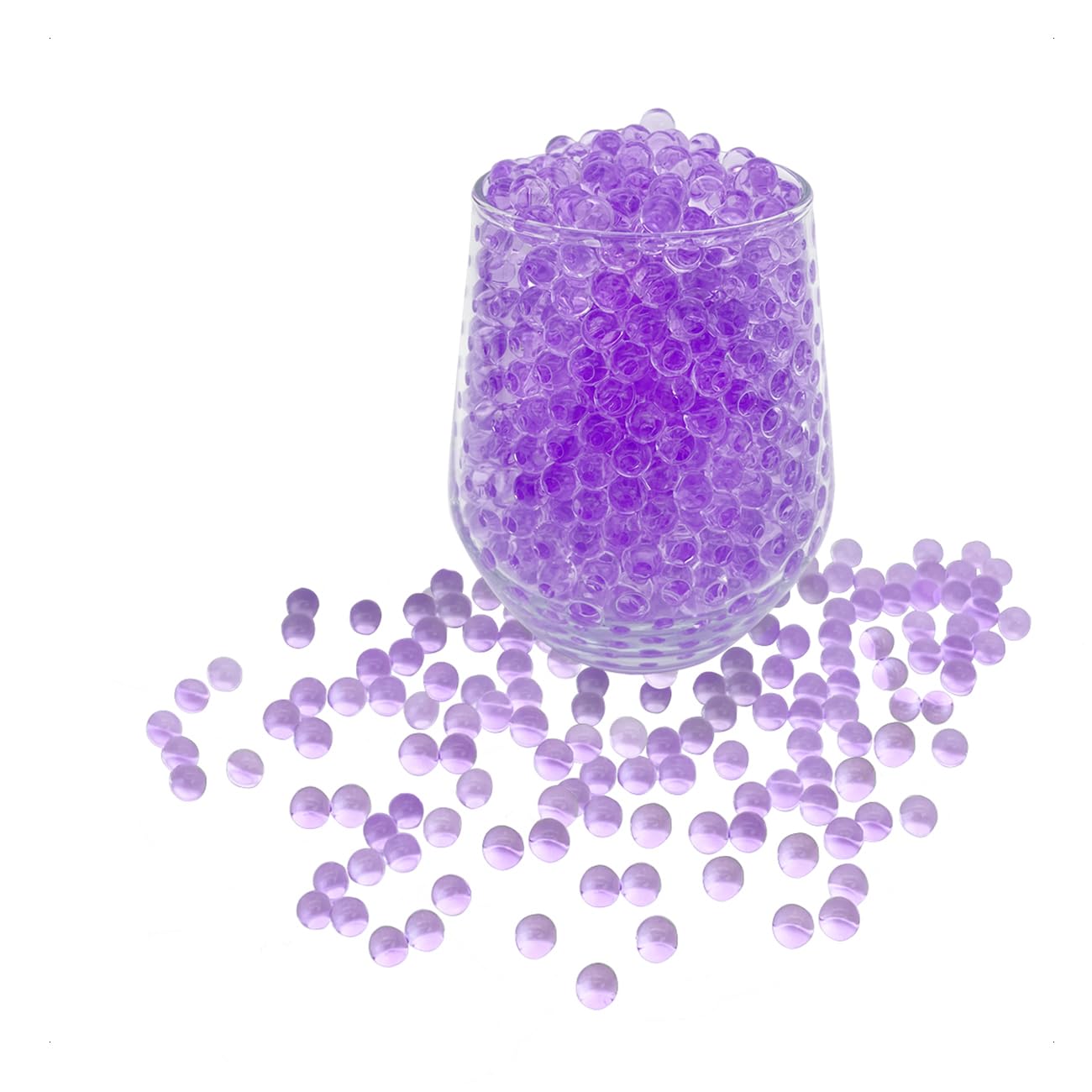 KONFEN Water Beads 20000Pcs Water Gel Soil, Purple Water Balls Jelly Crystal Beads Gel Ball Water Absorbing Beads for Vases, 100g 7-8mm Vase Fillers for Home Decorations (Purple)