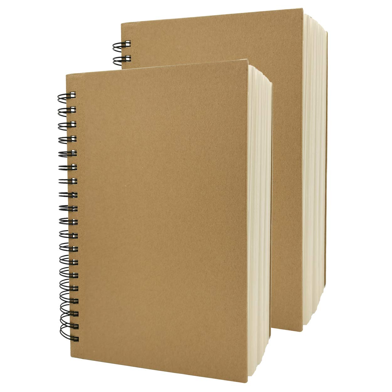 (2-Pack) A4 Spiral Sketch Book - 60 Sheets / 120 Pages of 160gsm Paper Sketchbook, Hardback Sketch Pad, 21x29.7cm