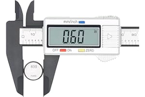 VIZBRITE Electronic Digital Caliper, Plastic Vernier Caliper, Caliper Measuring Tool with Inch/Millimeter Conversion, Extra Large LCD Screen, 0-6 Inch/0-150 mm, Auto Off Featured Micrometer Ruler