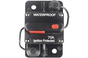 WOHHOM 70 Amp Circuit Breaker with Manual Reset 12V-36V DC Waterproof Surface Mount for Car Audio Rv Marine Boat Truck Trolling Motors, 30-300A Car Speaker Resettable Fuse