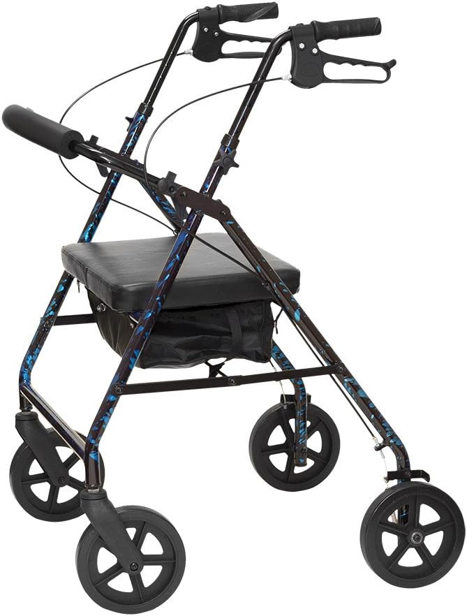 Bariatric Rollator with Loop Brakes Frame Finish: Blue