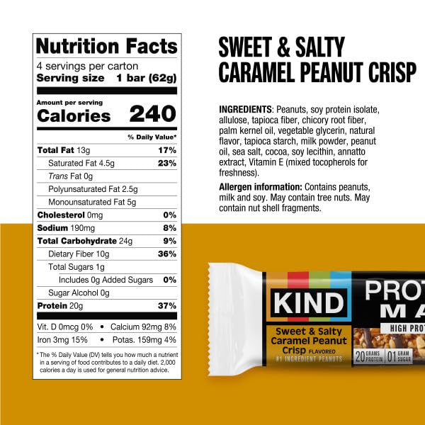 KIND PROTEIN MAX AND ZERO ADDED SUGAR SNACK BARS BUNDLE PACK, GLUTEN FREE, HIGH FIBER, KETO SNACKS, 4 FLAVORS, 5-20G PROTEIN, 12 COUNT