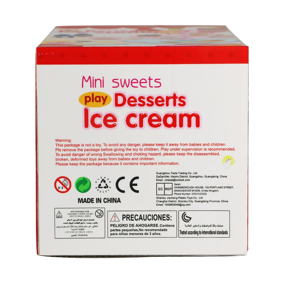 Role Play Toy 22 PCS DIY Desserts & Ice Cream Lolly Stand Pretend Play Set Food Toys House Toys for Children Girls Aged 3 and Up