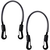 Lekgavd 2 Pcs Horse Blanket Leg Straps, Elastic Nylon Bucket Straps for Horses Stalls with Double-Ended Clips, Adjustable Stretchy 16" Tail Cord Replacement for Horse Blanket Driving Equipment- Black