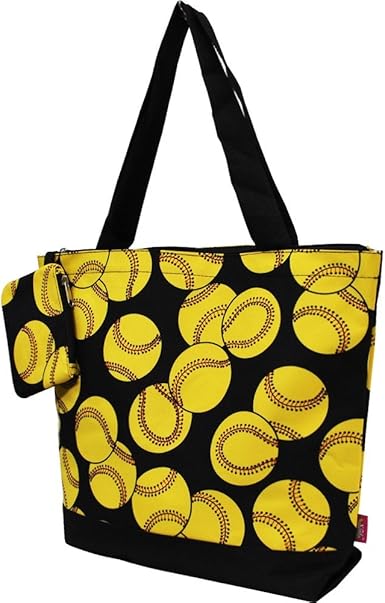 softball canvas tote