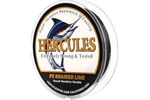 HERCULES Cost-Effective Super Cast 8 Strands Braided Fishing Line 10LB to 300LB Test for Salt-Water,109/328/547/1094 Yards(100M/300M/500M/1000M),Diam.#0.12MM-1.2MM,Hi-Grade Performance,Variety Colors