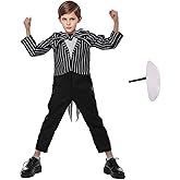 Xinxiaomeng Jack Costume Kids Boys Anime Mask Nightmare Jumpsuit Halloween Costume Cosplay Christmas Props