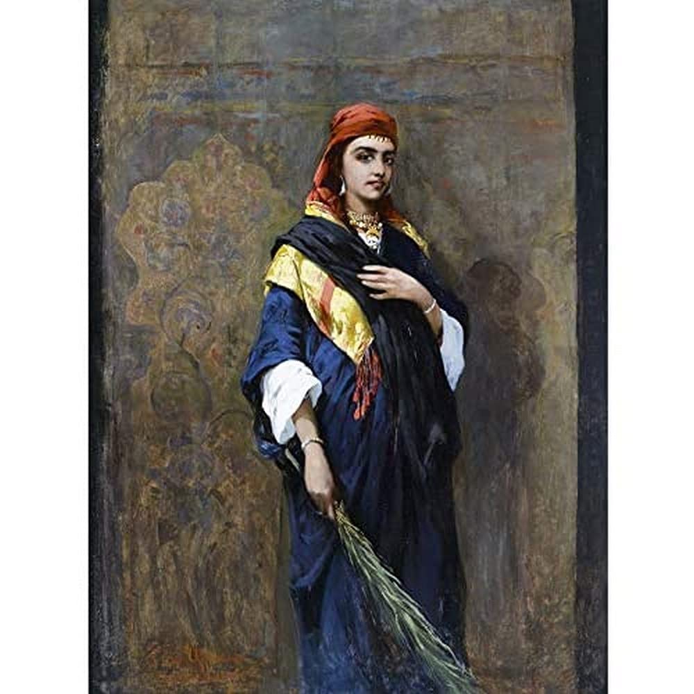 Ajdukiewicz Portrait Of An Oriental Woman Painting Art Print Canvas Premium Wall Decor Poster Mural