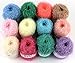SCYarn for Scrubbies 12 Skeins Bonbons Yarn Assorted Colors 100% Polyester for Dishcloths Crochet and Knitting Project - Total 984 Yards Craft Kit (Pastel)