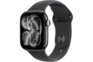Apple Watch Series 11 [GPS 42mm] Smartwatch with Jet Black Case and Black Sport Band - S/M. Sleep Score, Fitness Tracker, Hea