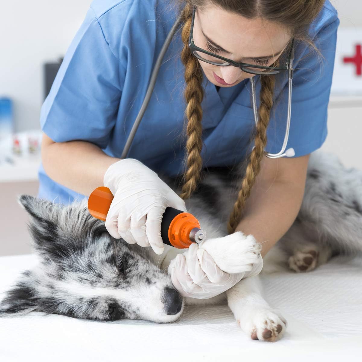 Dycsin Dog Nail Grinder Quiet Electric Pet Nail Trimmer Clipper Rechargeable with 20h Working Time Stepless Speed Paws Grooming for Large Medium Small Dog Cat : Pet Supplies