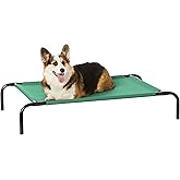 鶹 Basics Cooling Breathable Elevated Dog Bed with Metal Frame for Medium Dogs, 109.2 x 66 x 19.1 cm, Green