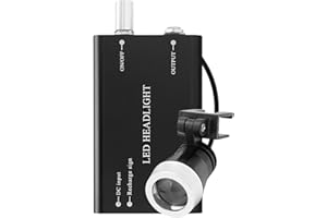 EVTSCAN 3W Portable LED Dental Headlight, with Battery Pack, Adjustable Brightness, for Mounting on Dental Loupes or Glasses, for Dental Clinics, Hospitals