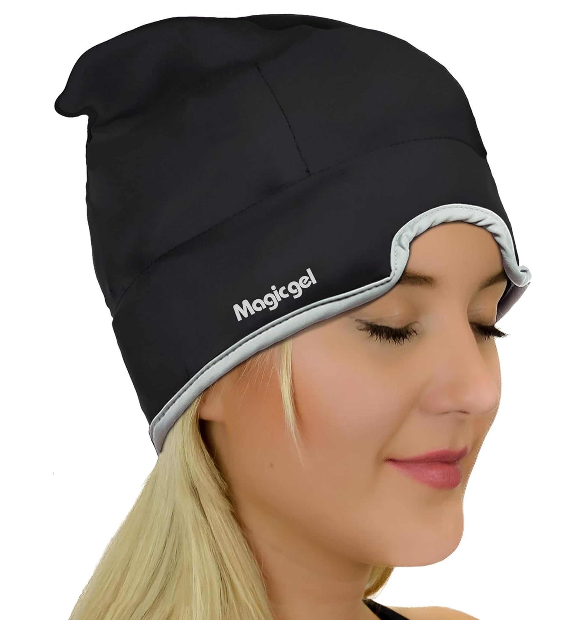 Photo 1 of Magic Gel Migraine Ice Head Wrap | Real Migraine & Headache Relief | The Original Headache Cap | Cold, Comfortable, Dark & Cool; Endorsed by Physicians, Loved by Thousands - (Black)