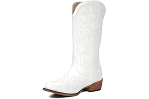 IUV Cowboy Boots For Women Mid Calf Cowgirl Boots Pointy Toe Western Boot