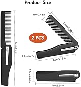 YHTCC 2Pcs Folding Beard Comb Fine Tooth Portable Travel Pocket Grooming view 2