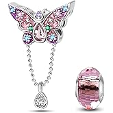 HappyStar 925 Sterling Silver Charm fits Pandora Bracelets Necklace，Pendants DIY Jewelry Gift For Women（With one Spacer Bead Charms）