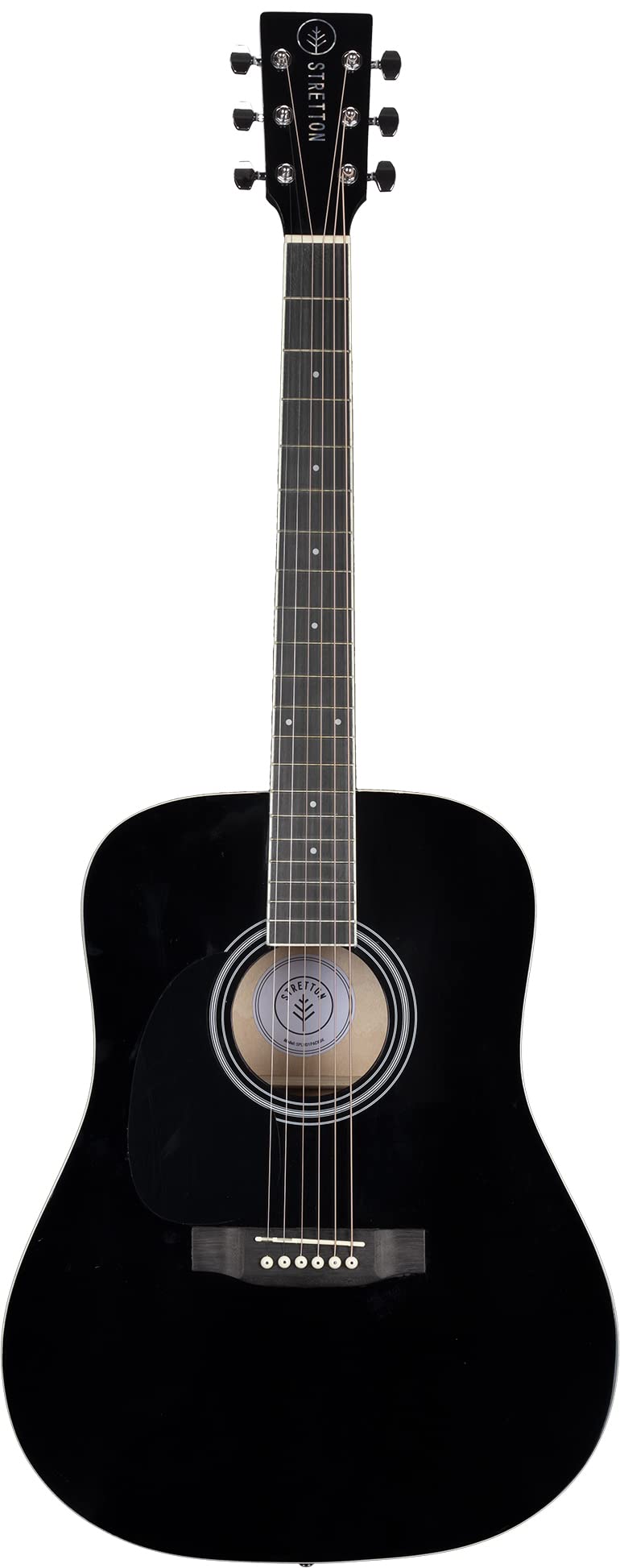 Stretton Payne LEFT HANDED Acoustic Guitar Full Size Dreadnought 41 Inch Steel String Package D1 - Includes Everything a Beginner Needs To Get Started Playing Guitar - Black