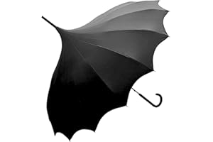 Gothic Rebel Full Size Dark Wing Pagoda Umbrella - Ideal for All Weather, Perfect for Vampires, Gothic Enthusiasts, and Lovers of Unique Bat Wing Style