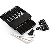 Guyker Headless Bridge Tailpiece and Bridge String Lock for 6 String Headless Guitar Accessories (WT001, Black)