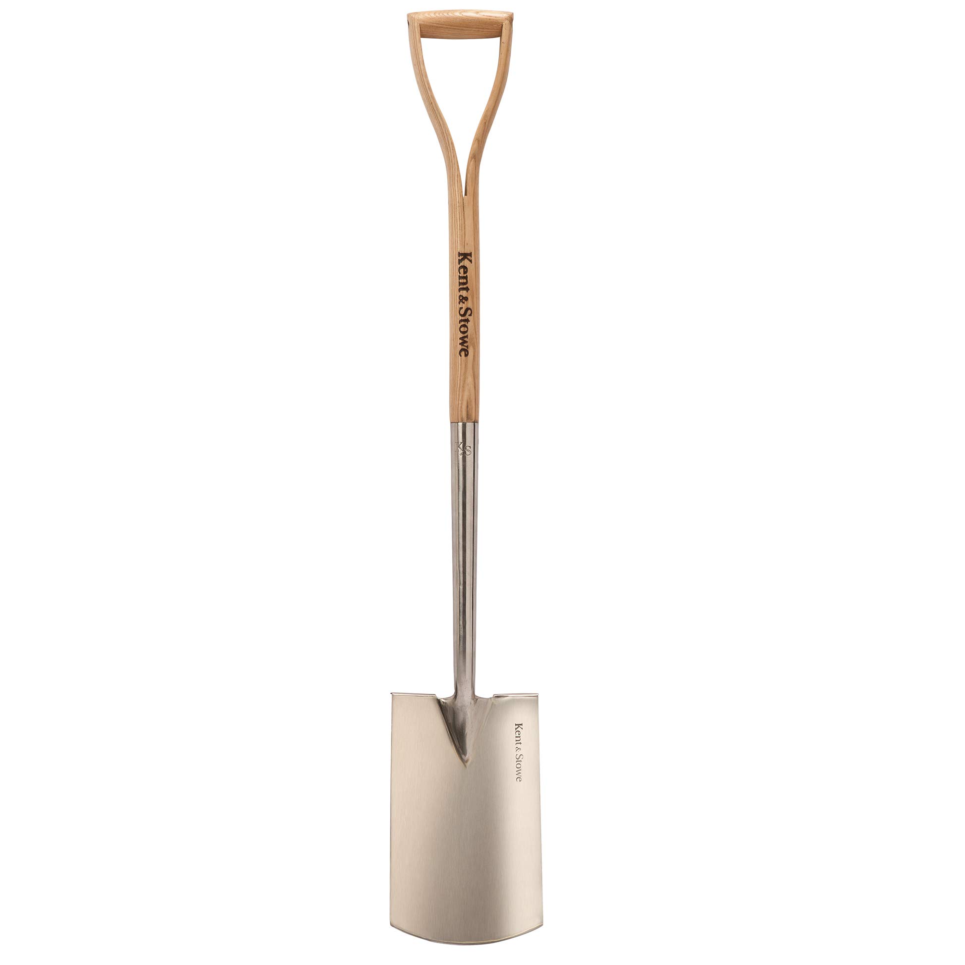 Kent & Stowe Gardening Spade - Professional Stainless Steel Spade for Hard and Stony Ground Garden Spade with Ash Handle, Length 110 cm