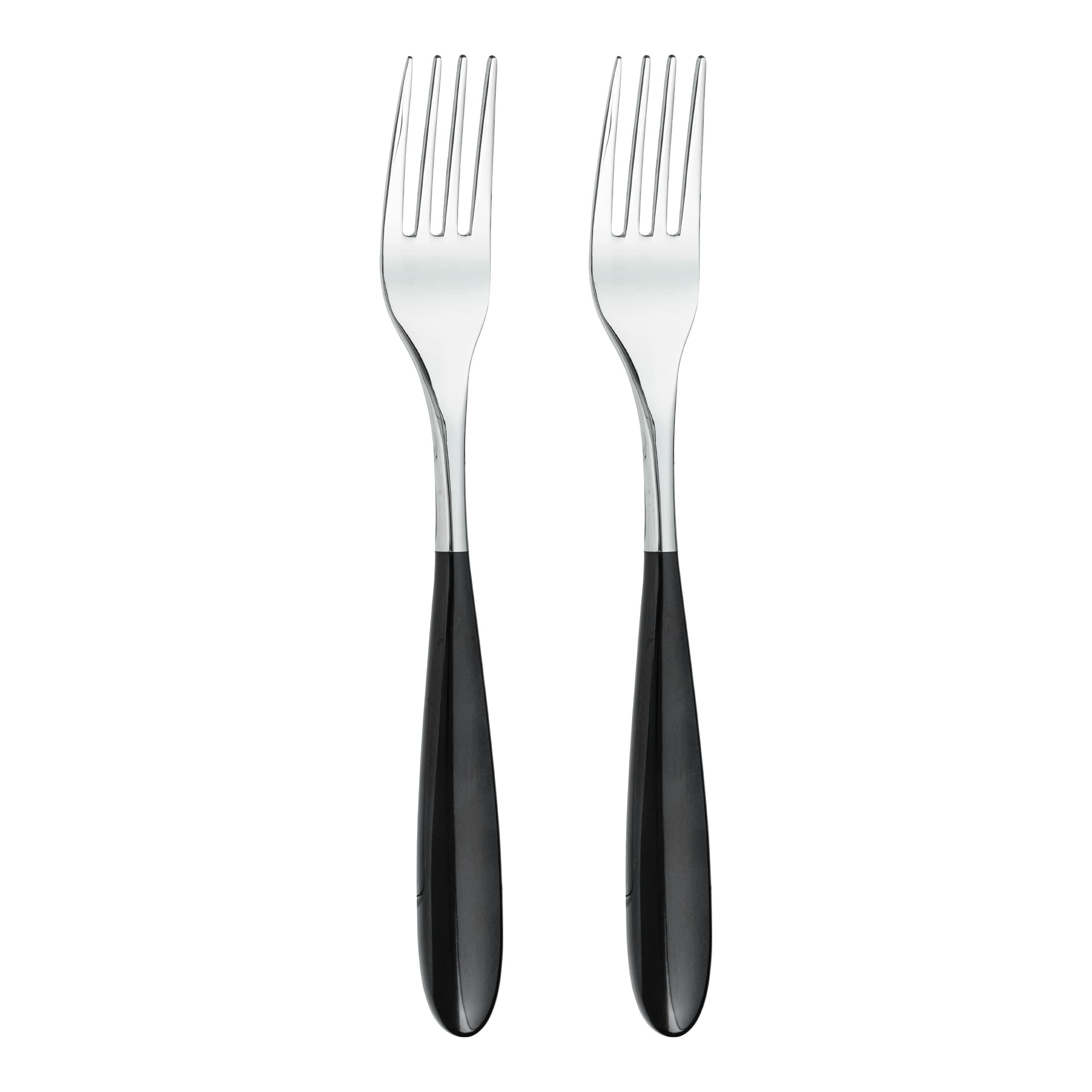 Grunwerg Yin & Yang Dessert Forks 2DF650BK, 18/10 Stainless Steel, Set of 2, Black