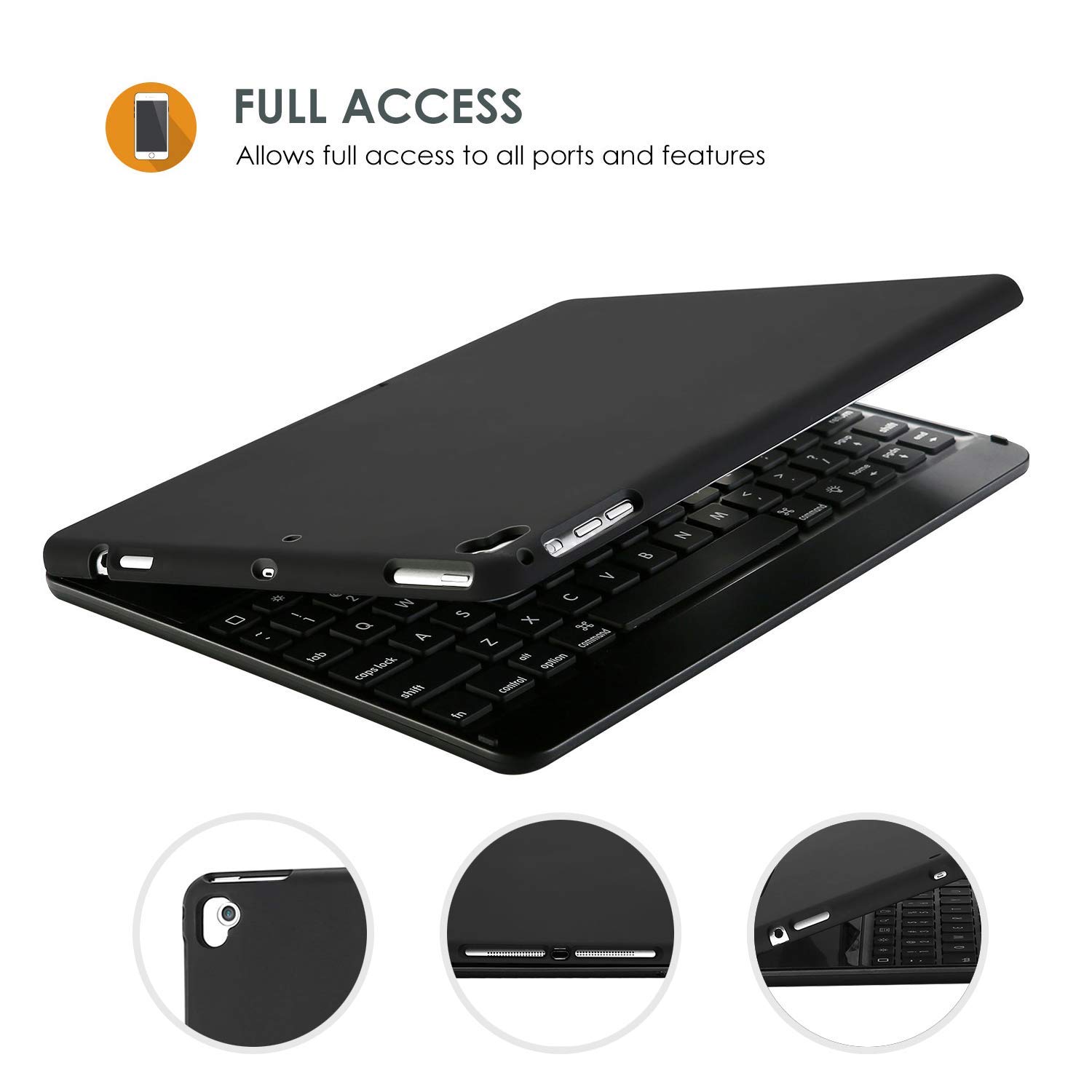 ProCase 360° Rotation Keyboard Case with 7 Colors Backlit for iPad 10.2