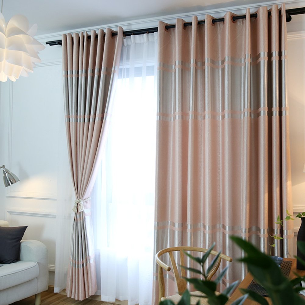 Amazon Com Qwasfcds Curtain Simple And Modern Embossed Solid